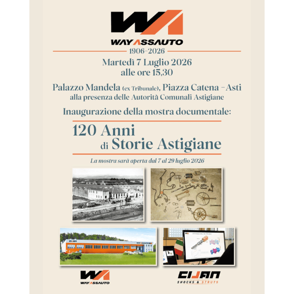 Mostra WayAssauto 120 anni presso Palazzo Mandela ad Asti